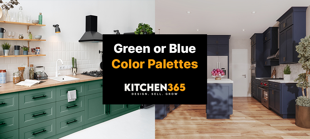 Green & Blue Color Kitchen Cabinets in Trend